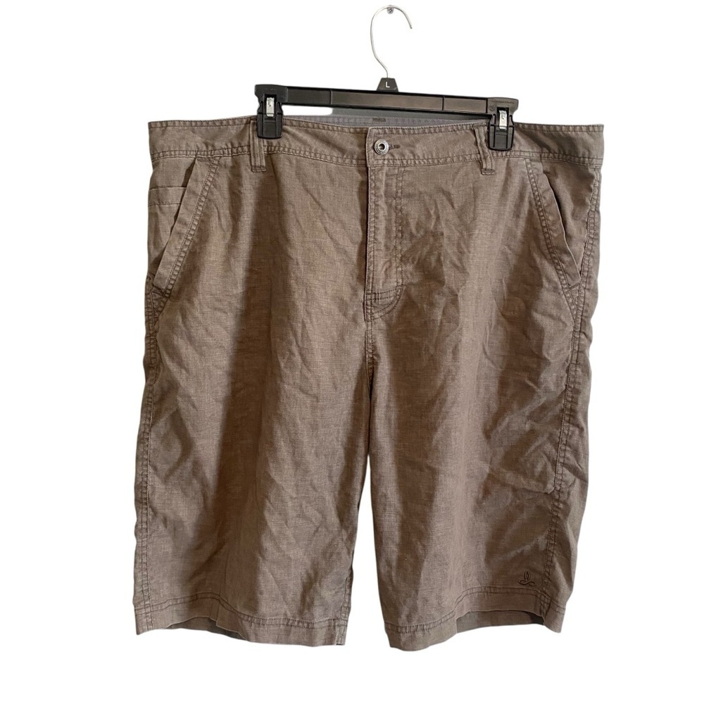 Prana Breathe Men's Brown Hemp Blend Shorts Size 40W 11L